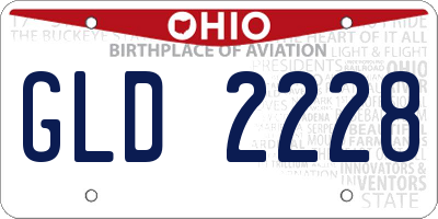 OH license plate GLD2228