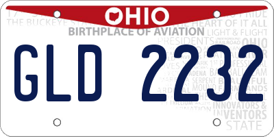 OH license plate GLD2232
