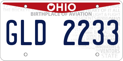 OH license plate GLD2233