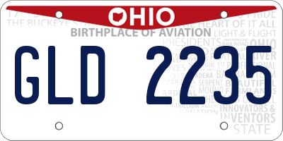 OH license plate GLD2235