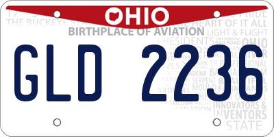OH license plate GLD2236