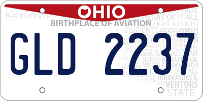 OH license plate GLD2237