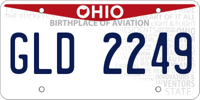 OH license plate GLD2249