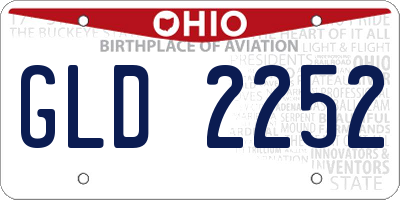 OH license plate GLD2252