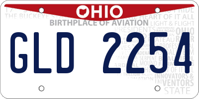 OH license plate GLD2254