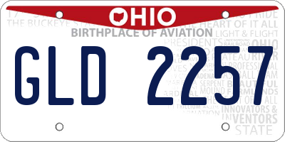 OH license plate GLD2257