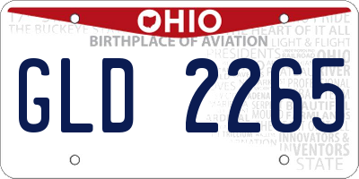OH license plate GLD2265
