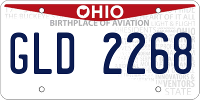 OH license plate GLD2268