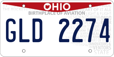 OH license plate GLD2274