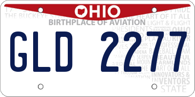 OH license plate GLD2277