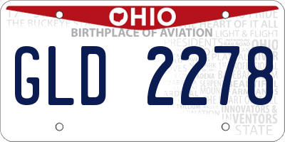 OH license plate GLD2278
