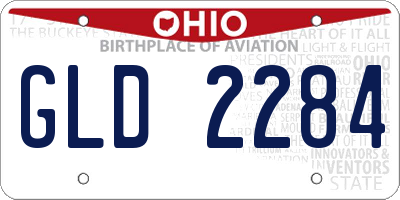 OH license plate GLD2284