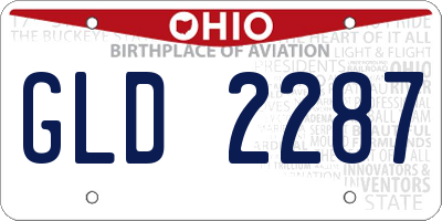 OH license plate GLD2287