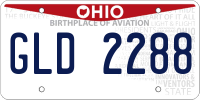 OH license plate GLD2288