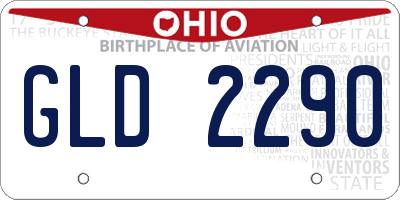 OH license plate GLD2290