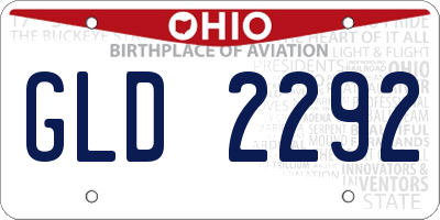 OH license plate GLD2292