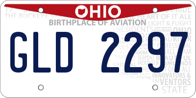 OH license plate GLD2297