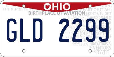 OH license plate GLD2299