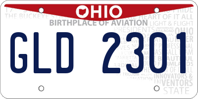 OH license plate GLD2301