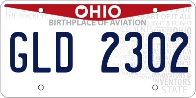 OH license plate GLD2302