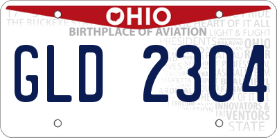 OH license plate GLD2304