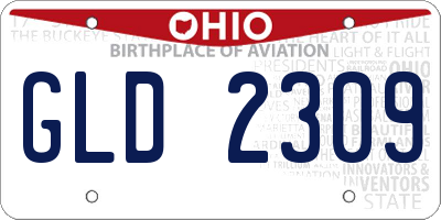OH license plate GLD2309