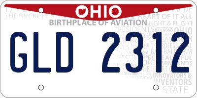 OH license plate GLD2312