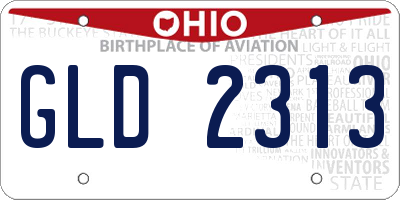 OH license plate GLD2313