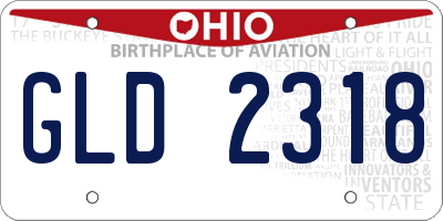 OH license plate GLD2318