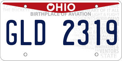OH license plate GLD2319