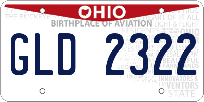 OH license plate GLD2322