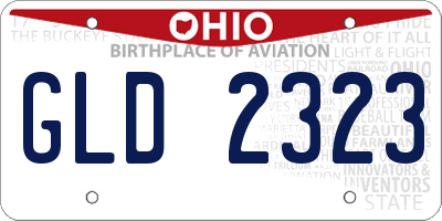 OH license plate GLD2323