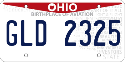 OH license plate GLD2325