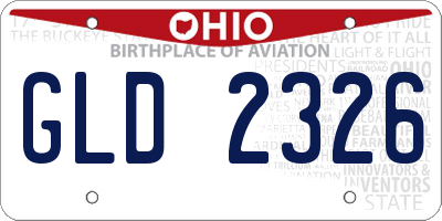 OH license plate GLD2326