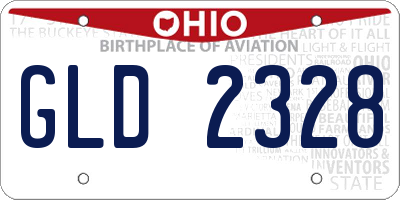 OH license plate GLD2328