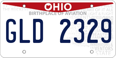 OH license plate GLD2329