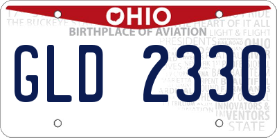 OH license plate GLD2330