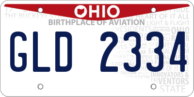 OH license plate GLD2334