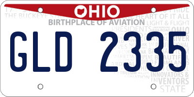 OH license plate GLD2335
