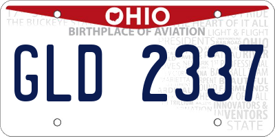 OH license plate GLD2337