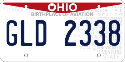 OH license plate GLD2338