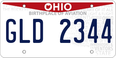 OH license plate GLD2344