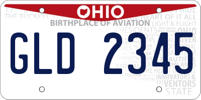 OH license plate GLD2345