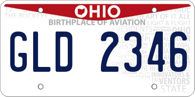 OH license plate GLD2346