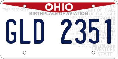 OH license plate GLD2351