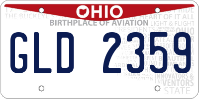 OH license plate GLD2359