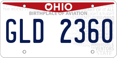 OH license plate GLD2360