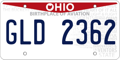 OH license plate GLD2362