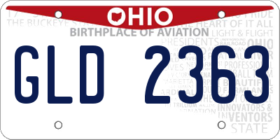 OH license plate GLD2363