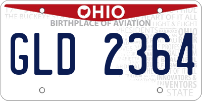 OH license plate GLD2364
